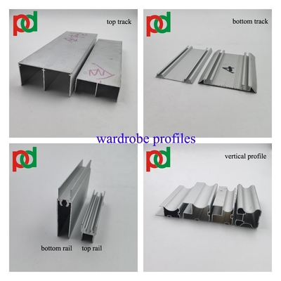 la porte coulissante en aluminium de garde-robe de 6m profile l'OEM anticorrosion