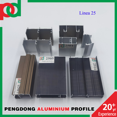 La poudre a enduit les profils en aluminium de la longueur T5 de 5,8 mètres pour Windows et des portes