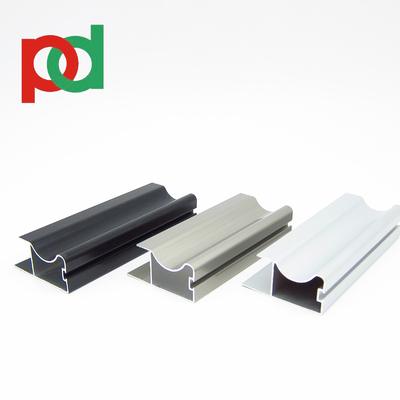 Profilés en aluminium anodisé noir mat 6063 T5 de 6M de long pour cadre de porte coulissante pour armoire et garde-robe à grain de bois