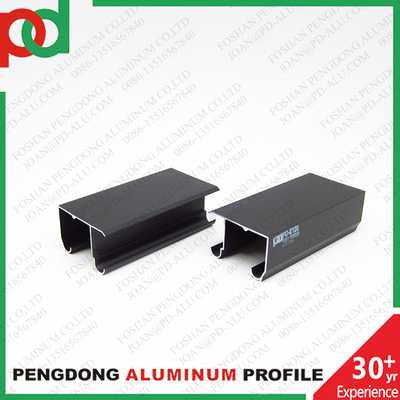 Profilés en aluminium anodisé noir mat 6063 T5 de 6M de long pour cadre de porte coulissante pour armoire et garde-robe à grain de bois