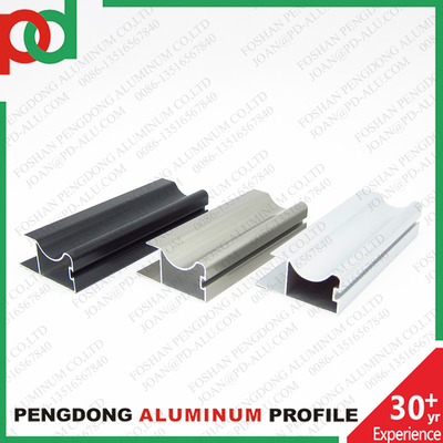 Service de coupe personnalisable Profiles en aluminium de couleur de grain de bois pour garde-robe Cadre de porte coulissante