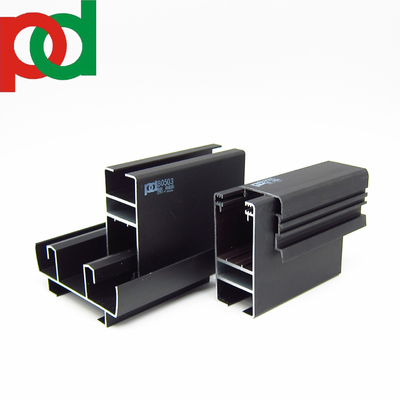 Profiles en aluminium carré T5 pour fenêtres et portes MP 80 Mate Profil tactile en bois noir