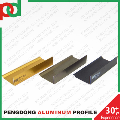 Technologie d'extrusion Profiles en aluminium de la série 6000 pour meubles en mélamine Anodisé en or chrome bronze en grandes tailles