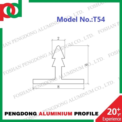8mm décoratifs T forment les profils en aluminium d'équilibre que l'argent a anodisé mat