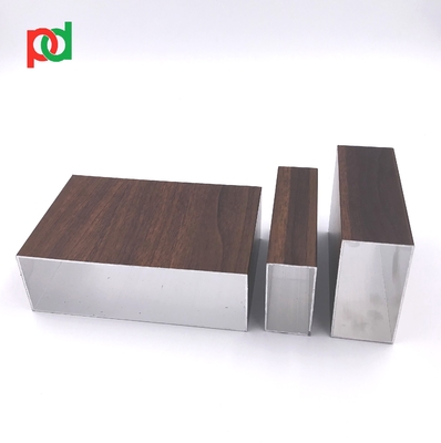 Le tube en aluminium de grain en bois profile la tuyauterie rectangulaire en aluminium expulsée