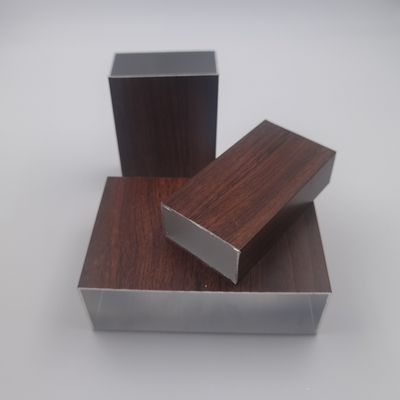 Le tube en aluminium de grain en bois profile la tuyauterie rectangulaire en aluminium expulsée