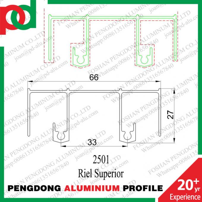 Profil en aluminium de bonne de vente d'usine série du Chili pour la fenêtre et la porte