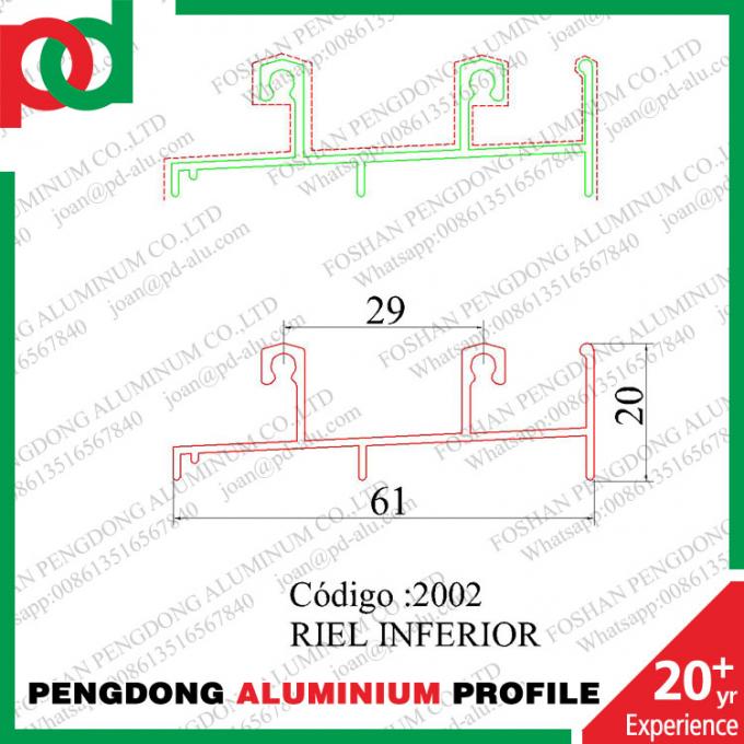 Subordonné de Perfiles De Aluminio Linea 20 Para Ventana Y Puerta Riel