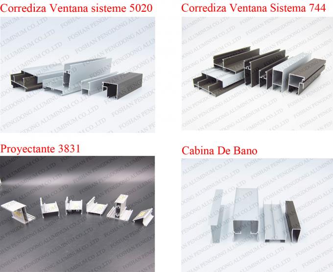 Profil de porte d'Aand de fenêtre en aluminium de profils vers la Colombie 744 de diapositive