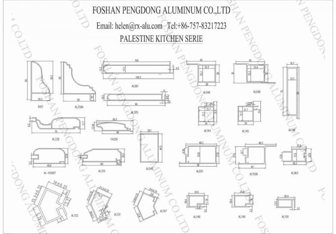 Profil en aluminium d'extrusion des prix bon marché pour l'Israël