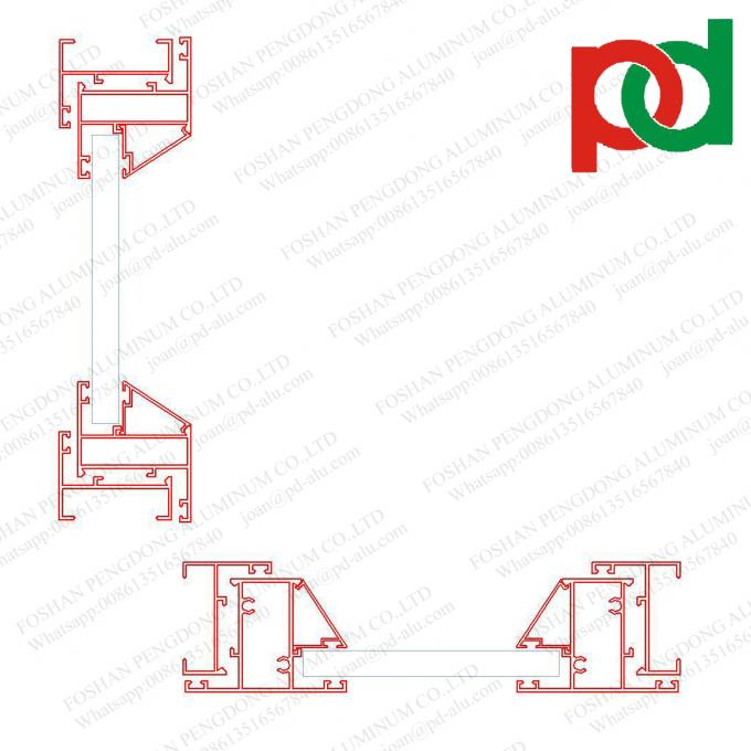 Fenêtre Linea 32 de fenêtre en aluminium de profils et de tissu pour rideaux de profil de porte